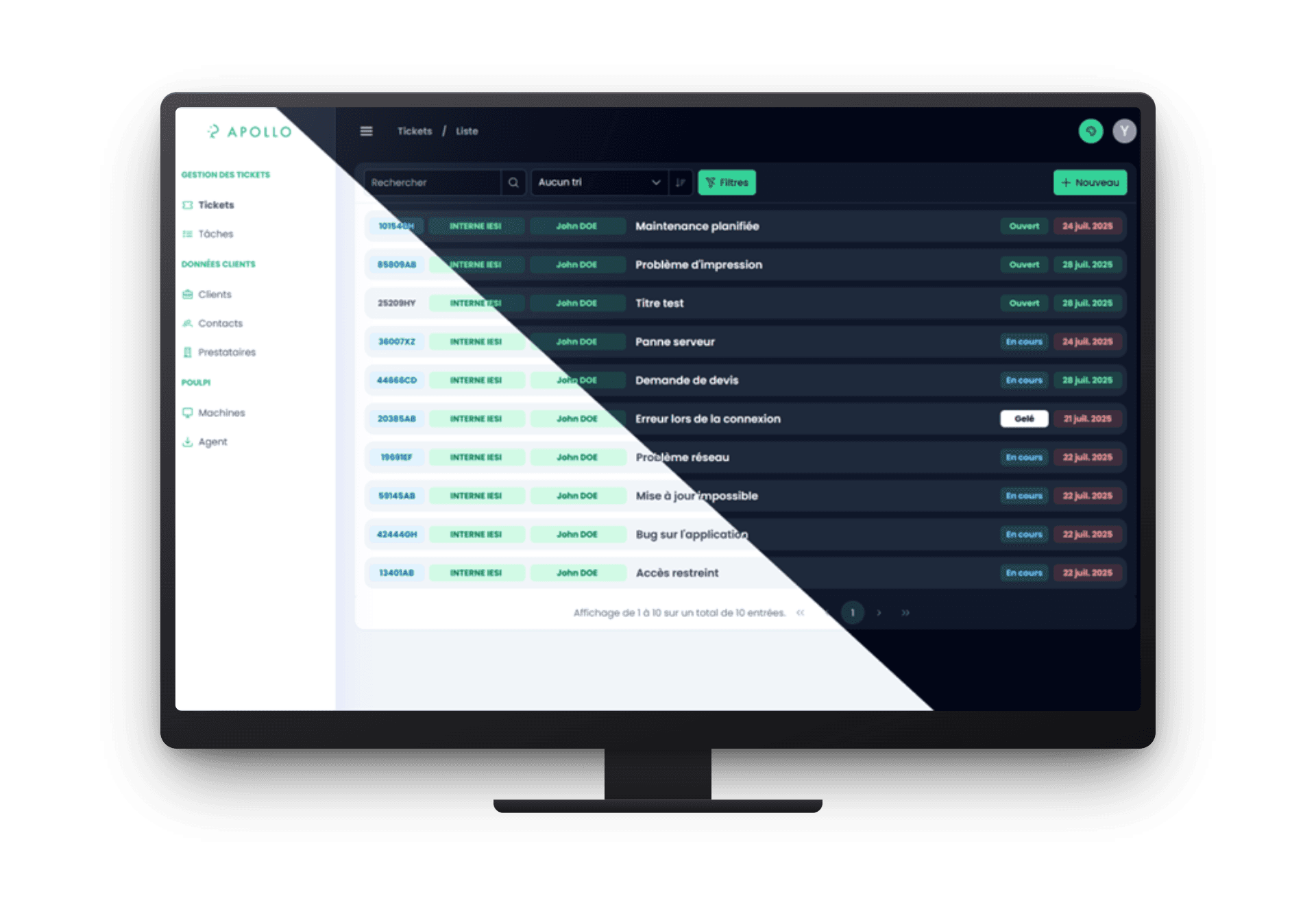 Apollo – Application de gestion des interventions multi-clients
