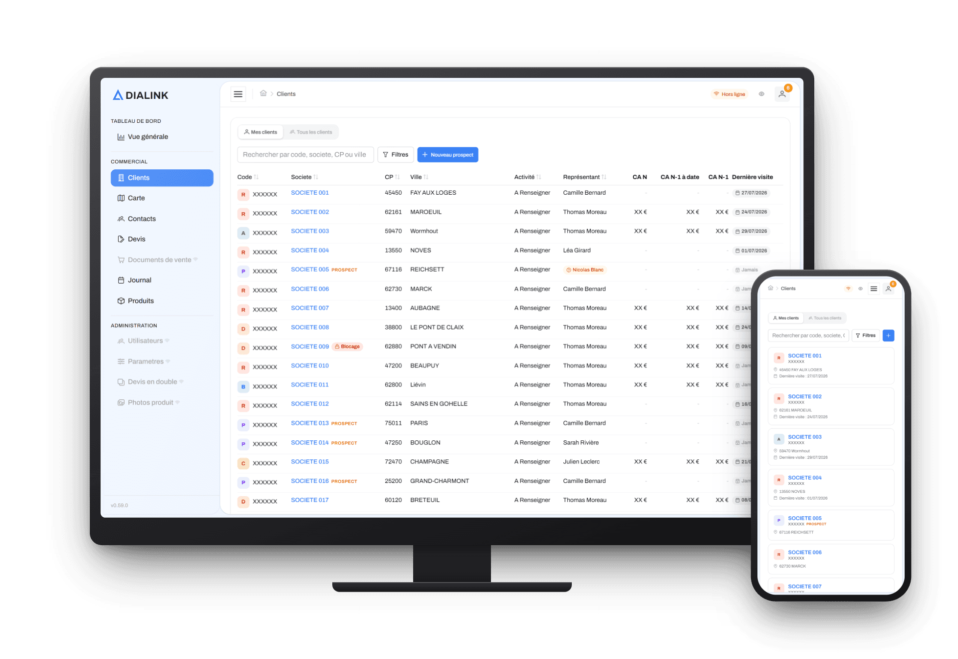 DiaLink – CRM nomade connecté à Sage 100